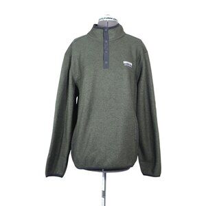 Eddie Bauer men's 1/4 snap mock neck fleece knit pullover sweater M‎